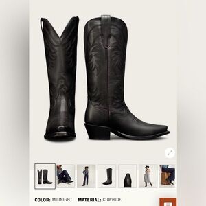 NWT - Tecovas “Annie” Black Leather Cowboy Boots